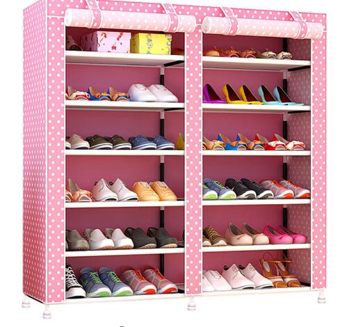 Actionclub Thick Non-woven Double Row Multi-layer Shoe Cabinet Rack Storage