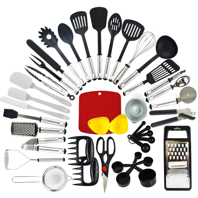 Non-Stick Spatula And Spoon Nylon Kitchen Utensils 44-Piece Cooking And