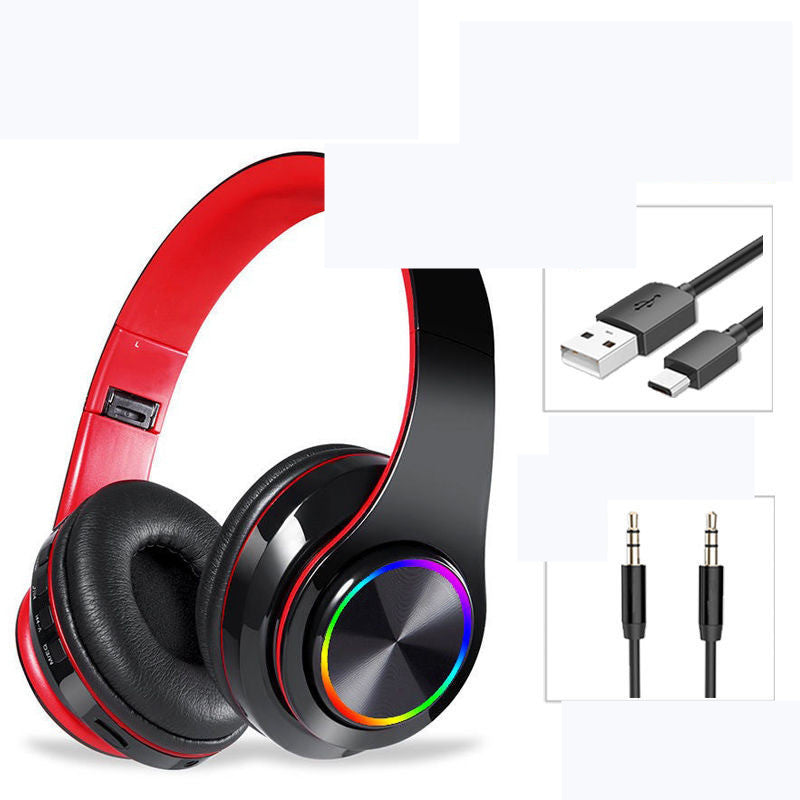LED Wireless Bluetooth Headphones Gaming Headsets Sport Earphone With Support