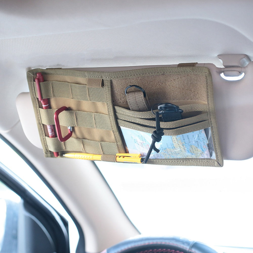 Car Sunshade Tactical Storage Bag Visor Panel Holder Auto Accessories