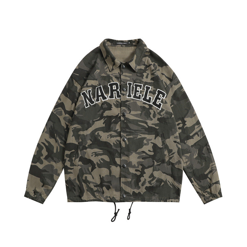 Outdoor Loose American Jacket Autumn Winter Japanese Couple Bf Drawstring Coat