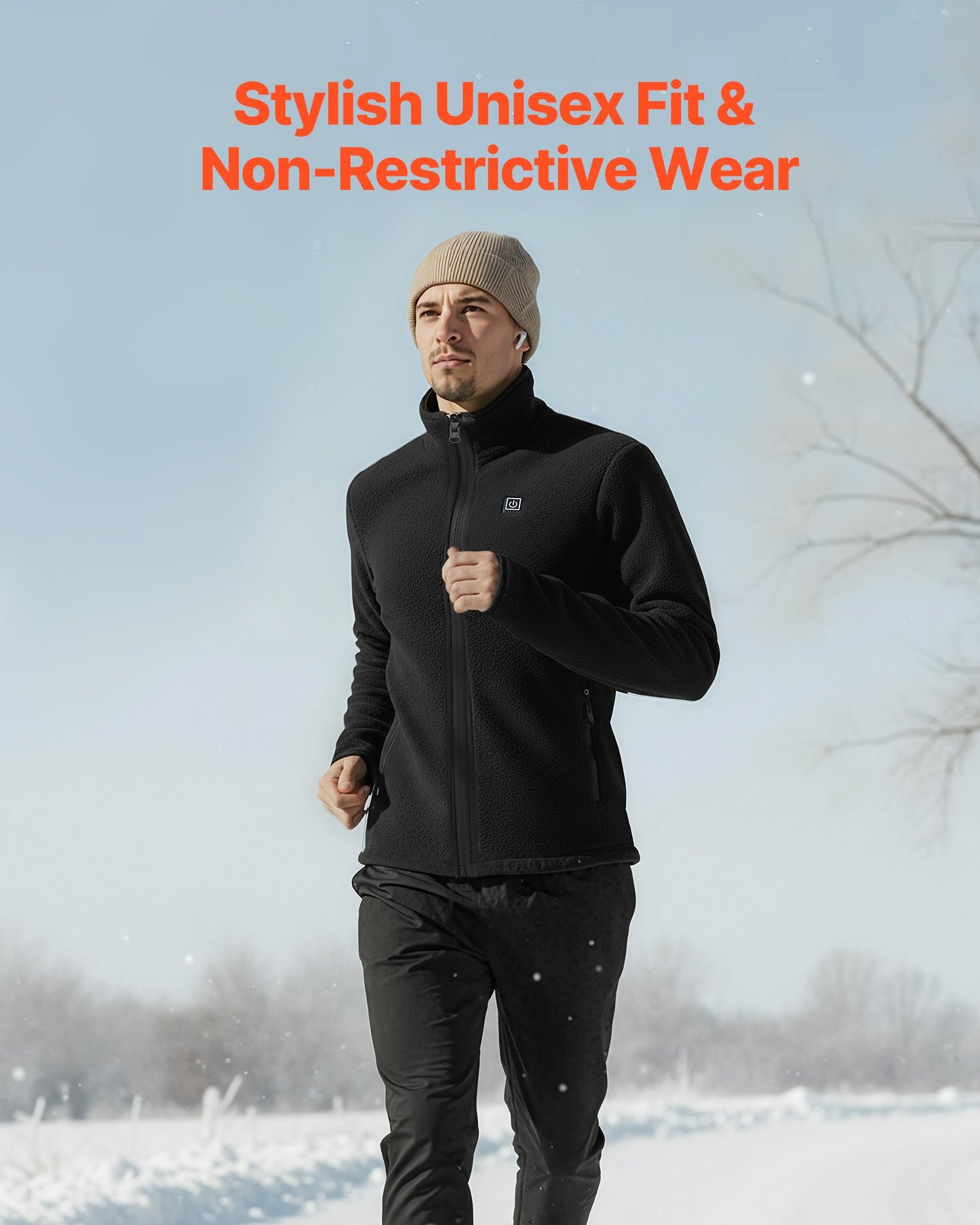 Heated Fleece Jacket For Men, Sweatshirt With 7.4V 16000mAh Rechargeable Power