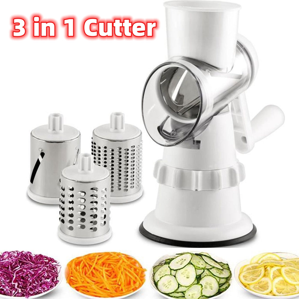 3 In 1 Vegetable Slicer Manual Kitchen Accessories Grater For Cutter Round