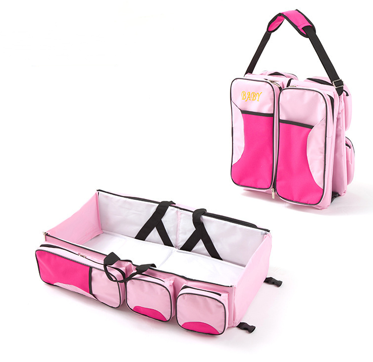 Multi function Mommy bag type baby portable bed folding sleeping basket outdoors