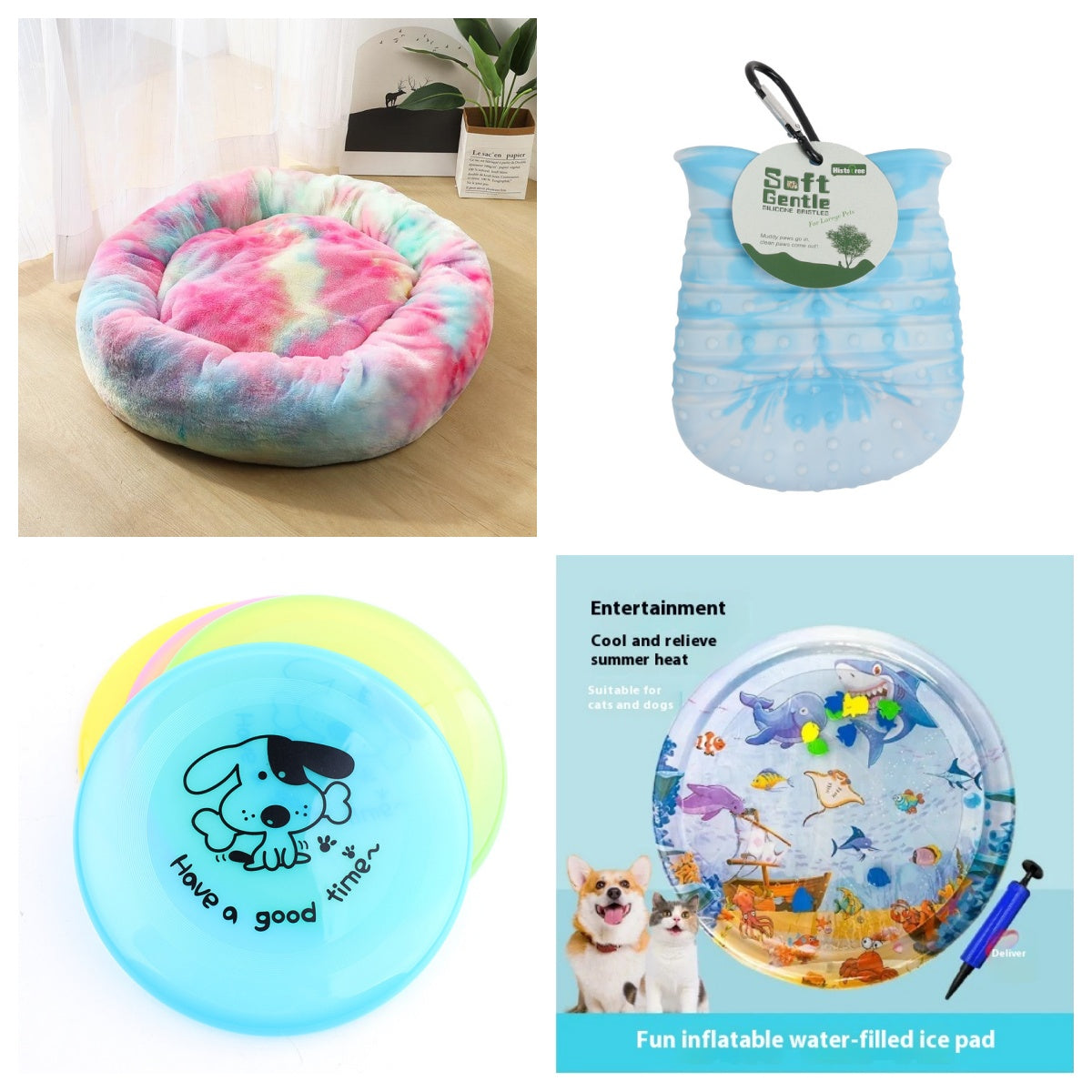 Silicone Flying Saucer Funny Pets Dog Cat Toy Game Discs Resistant Chew Puppy