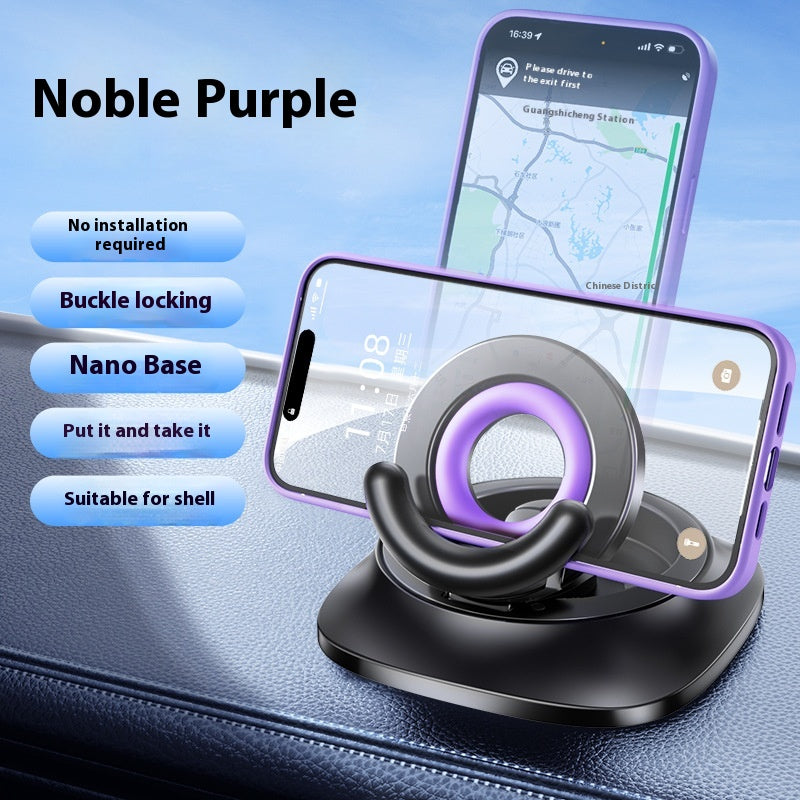 Magnetic Phone Holder With Vacuum Suction Foldable Adjustable Car Mount Bracket