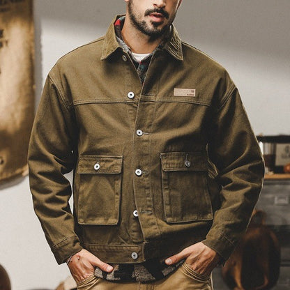 American Retro Siro Textile Workwear Jacket Men's Winter Antique Style Urban