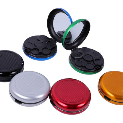 Portable Euro Coin Storage Box - Compact Money Organizer with Built-in Mirror