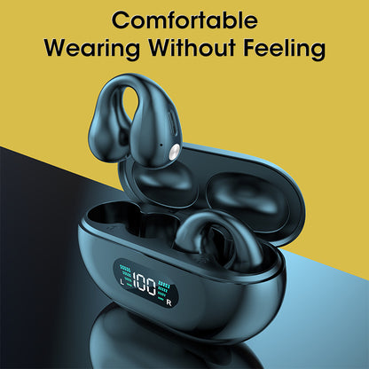 Bone Conduction Headphones TWS Earbuds Ear Clip Bluetooth 5.3 Touch Wireless