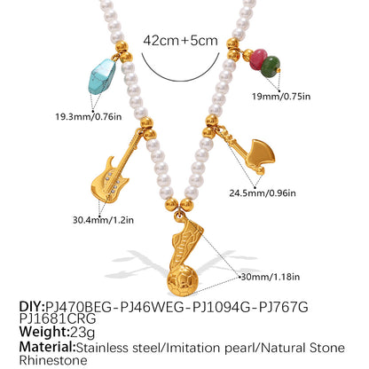 Luxury-lite Versatile DIY Pendant Bracelet Necklace With White Beads. Made Of St