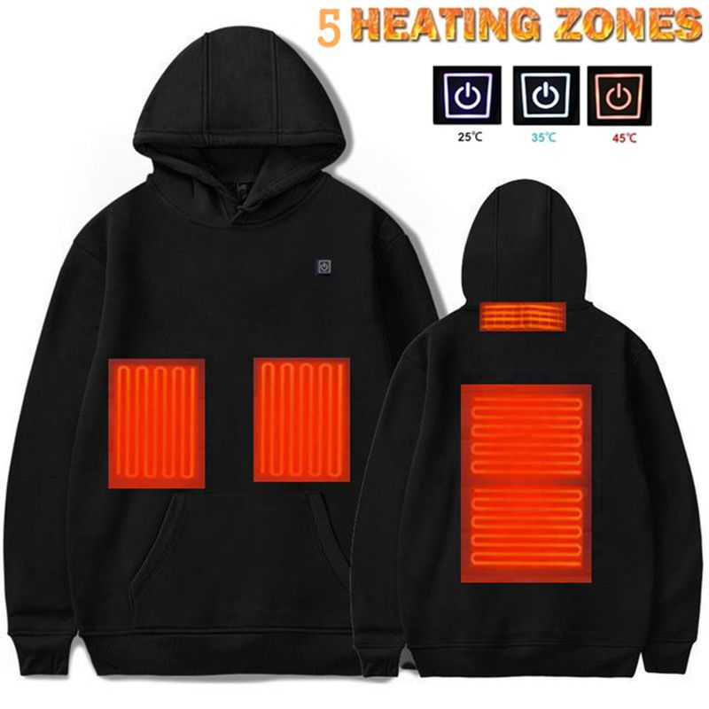Outdoor Electric USB Heating Sweaters Hoodies Men Winter Warm Heated Clothes
