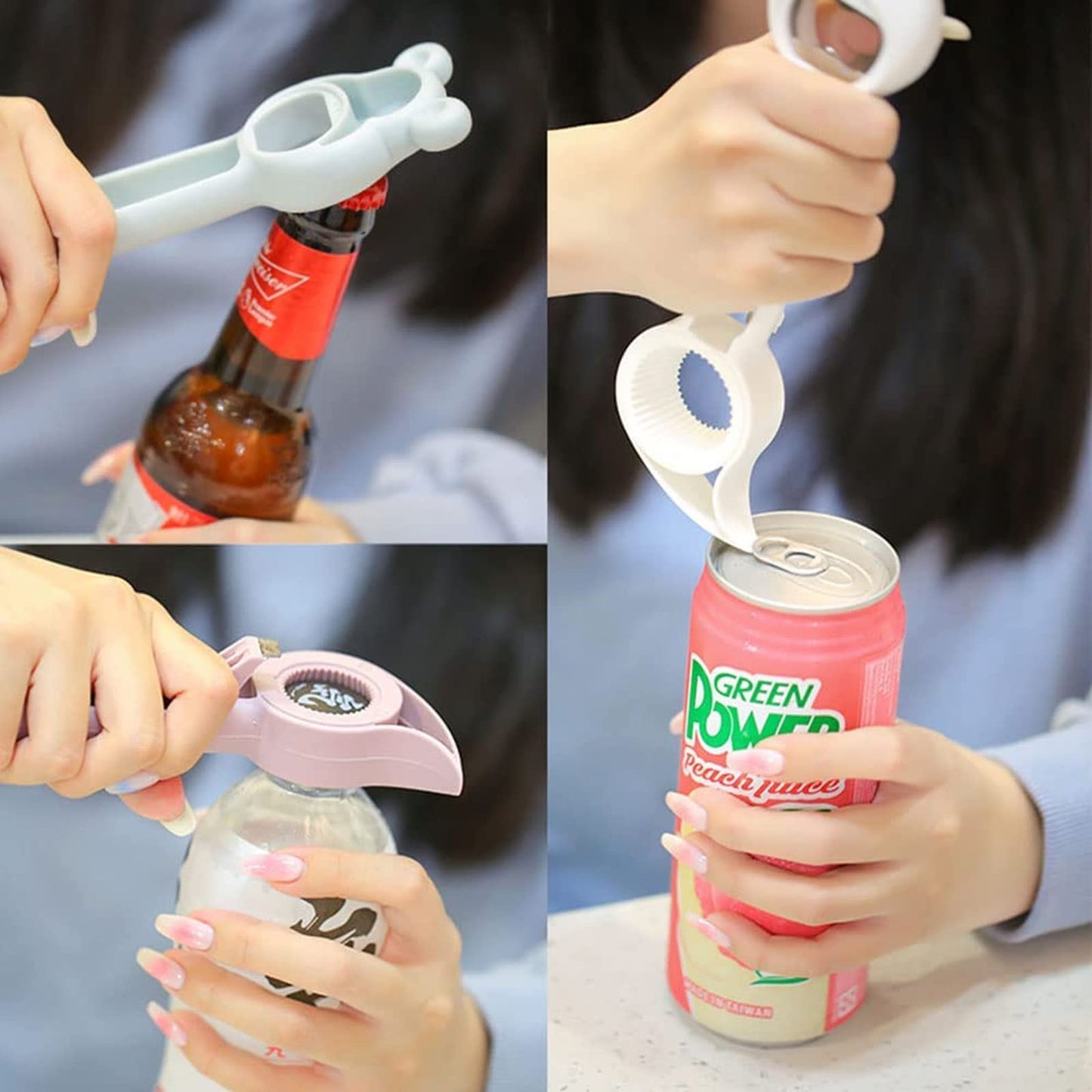 Cute Multifunction Jar Can Beer Bottle Opener Manual 4 In 1 Multifunctional
