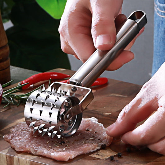 Meat Hammer Kitchen Tool Gadget Stainless Steel Rolling Tender Baking Puncture