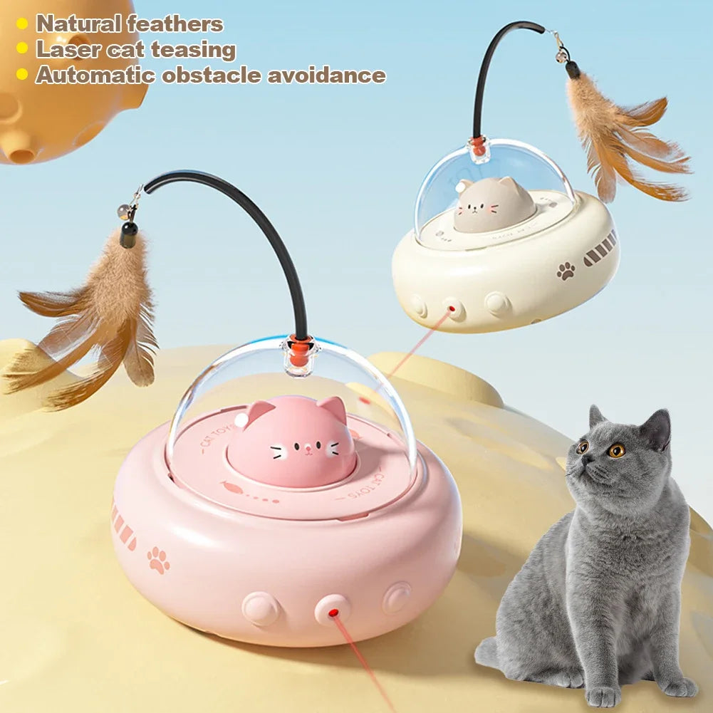 Smart Teaser Cat Toy Electric UFO Stick With Bell Training Pet Toys Replaceable