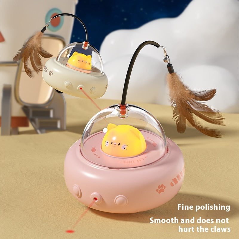 Smart Teaser Cat Toy Electric UFO Stick With Bell Training Pet Toys Replaceable
