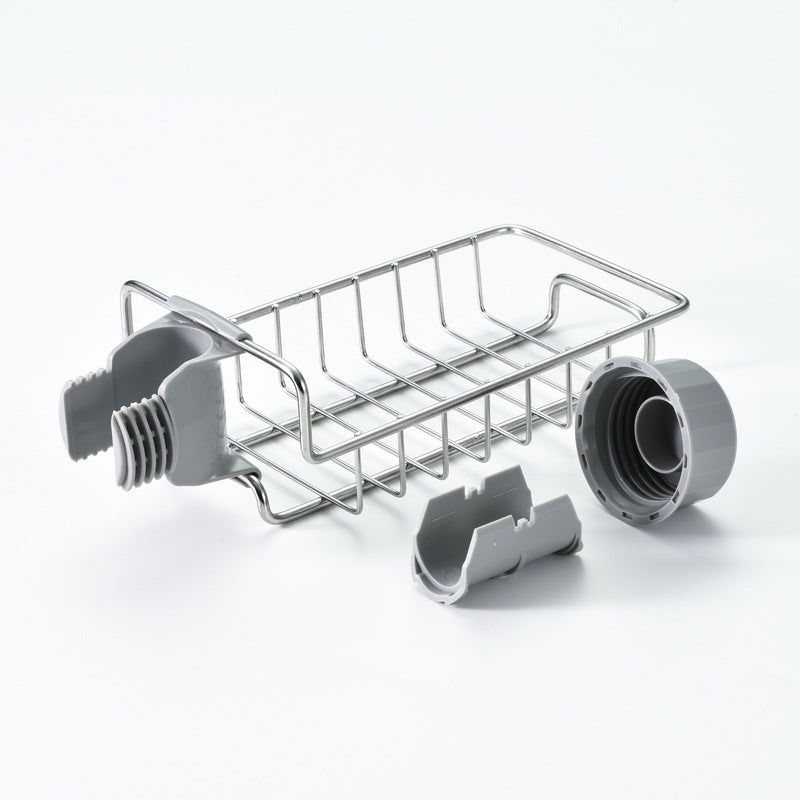 Adjustable Sink Drain Rack Sponge Storage Faucet Holder Soap Drainer Shelf