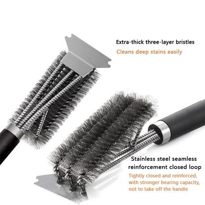 BBQ Grill Barbecue Kit Cleaning Brush Stainless Steel Kitchen Accessories