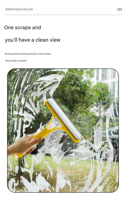 Window Cleaning Tool Home Glass Scraper 3-in-1 Squeegee For Mirrors Cleans