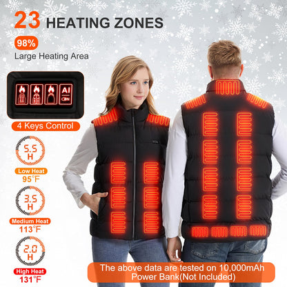1Pc Heated Vest Men Women Jacket With 23 Heating Zones 3 Heat Levels USB
