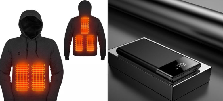 Outdoor Electric USB Heating Sweaters Hoodies Men Winter Warm Heated Clothes