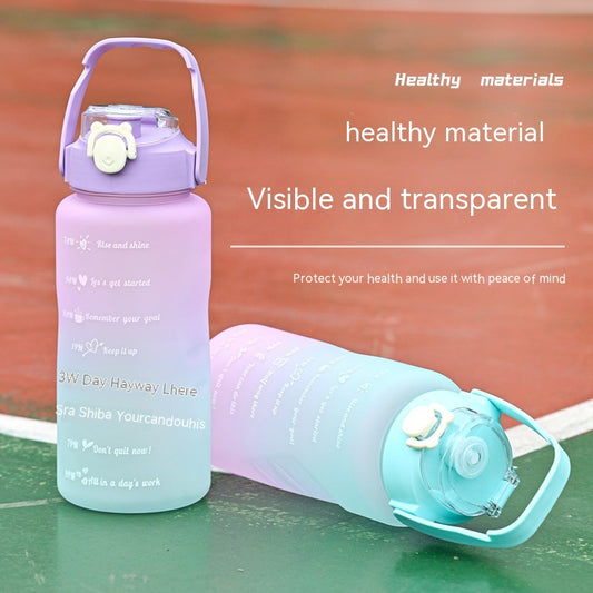 Gradient Color Frosted Portable Sport Cup Large Capacity Outdoor Fitness Sports