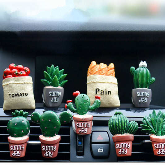 Car Air Freshener Plants Perfume Vent Outlet Conditioning Fragrance Clip Cute