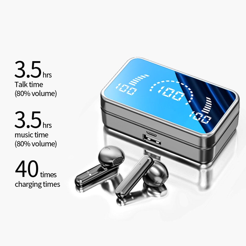 Wireless Bluetooth Earphone In-ear Super Long Standby Headsets With Mic LED