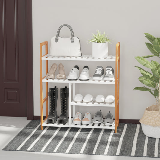 4 Tier Shoe Racks Storage Stand Shelf Organizer Wood Frame 78 X 68 X 26 Cm Hallway Furniture