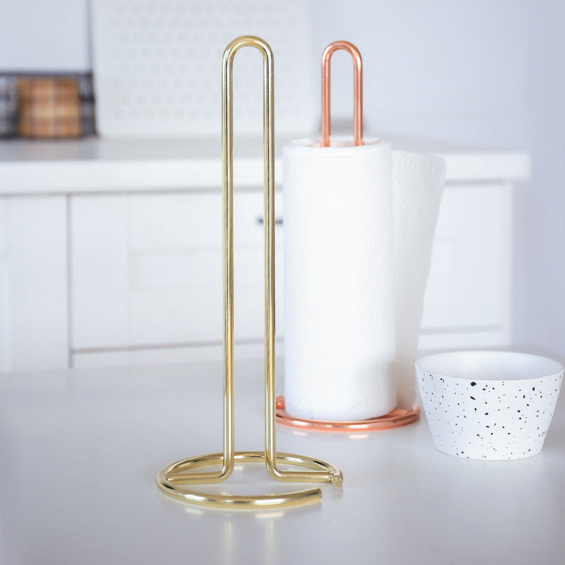 Nordic Style Stainless Steel Rose Gold Towel Storage Rack Tissue Holder Home