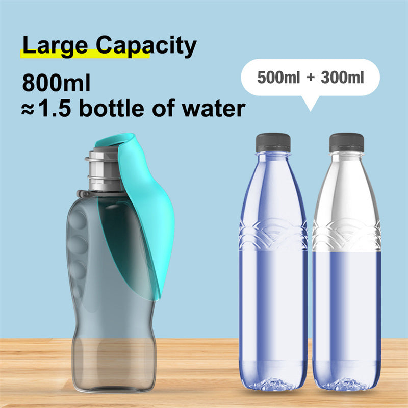 800ml Dogs Water Bottle Portable High Capacity Leakproof Pet Foldable Drinking