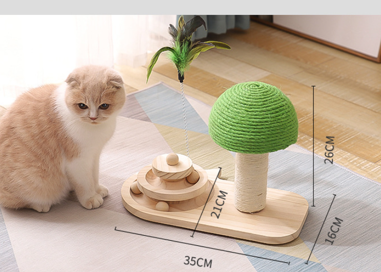 Pet Cat Tree Toys Scratch Post Furniture Scratching Cats Claw Scratcher Double