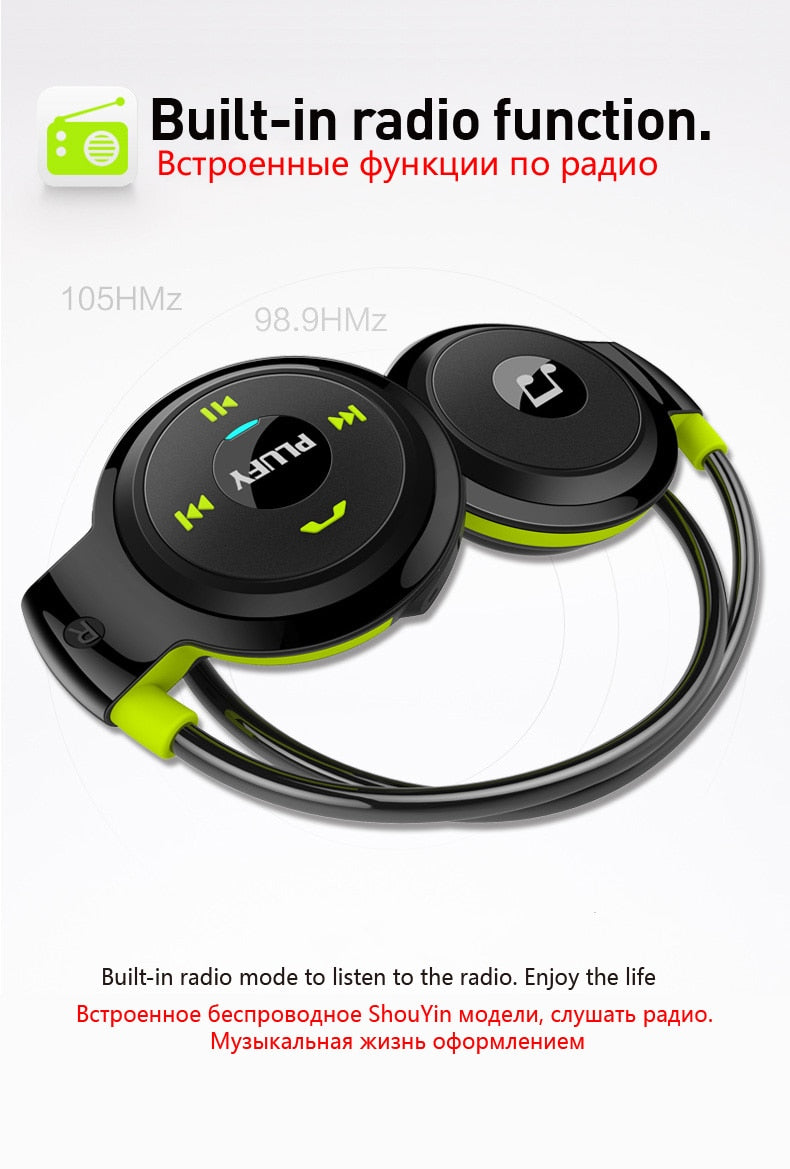 PLUFY Sports Bluetooth Headset Wireless Headphones Earphones Running Ecouteur