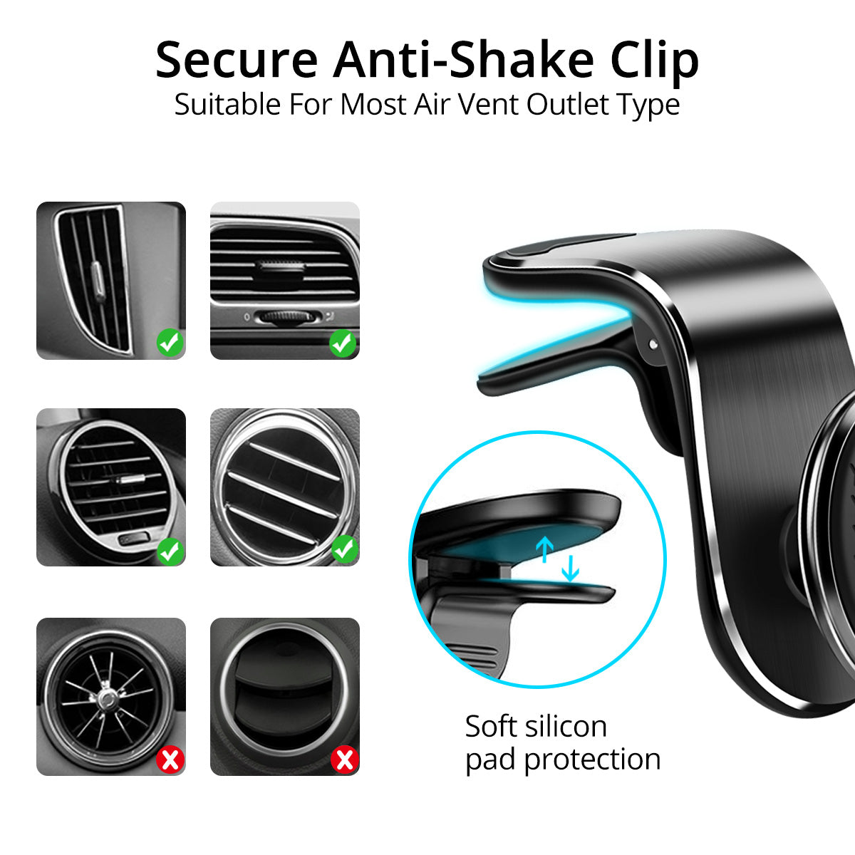 Magnetic Car Phone Holder Air Vent Magnet Mount Smartphone Rotation Bracket