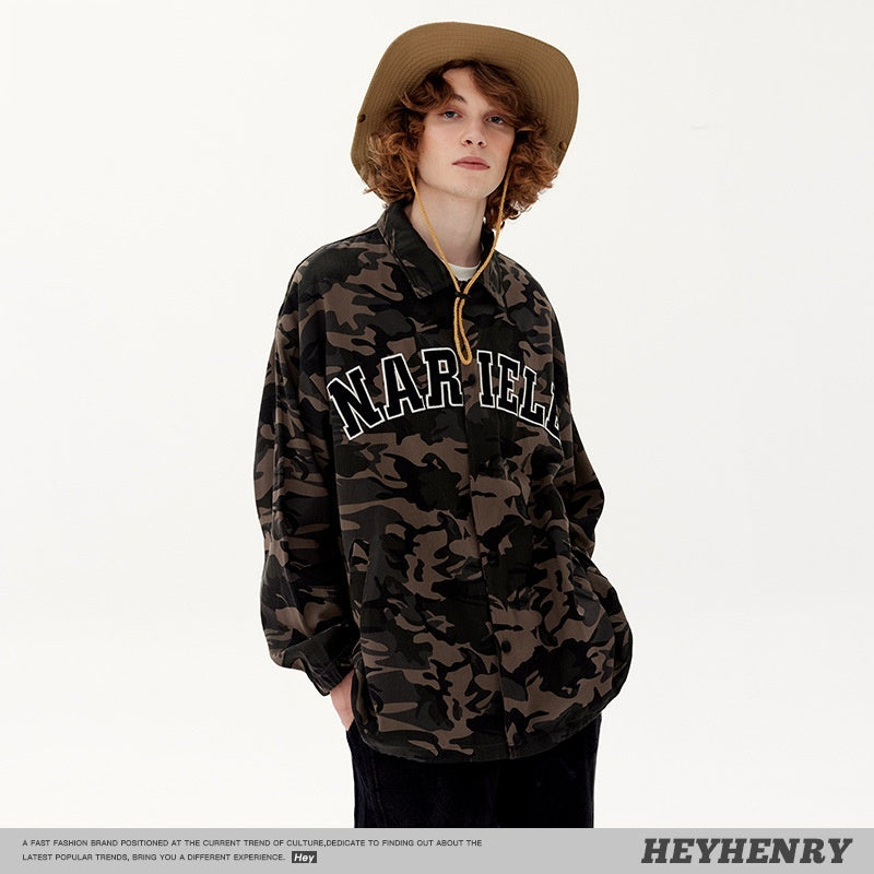 Outdoor Loose American Jacket Autumn Winter Japanese Couple Bf Drawstring Coat