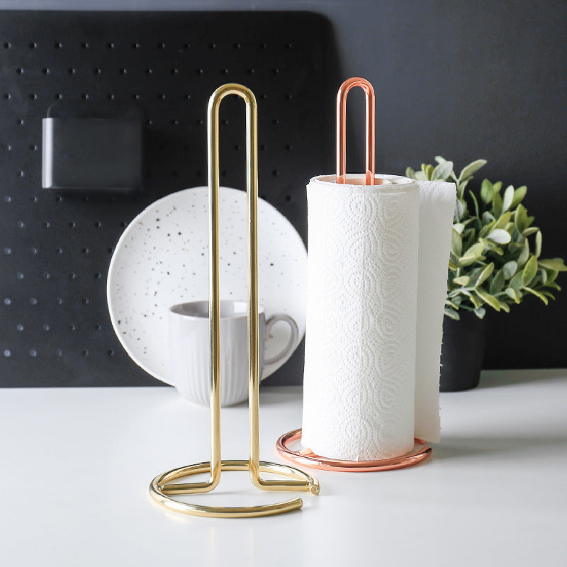 Nordic Style Stainless Steel Rose Gold Towel Storage Rack Tissue Holder Home