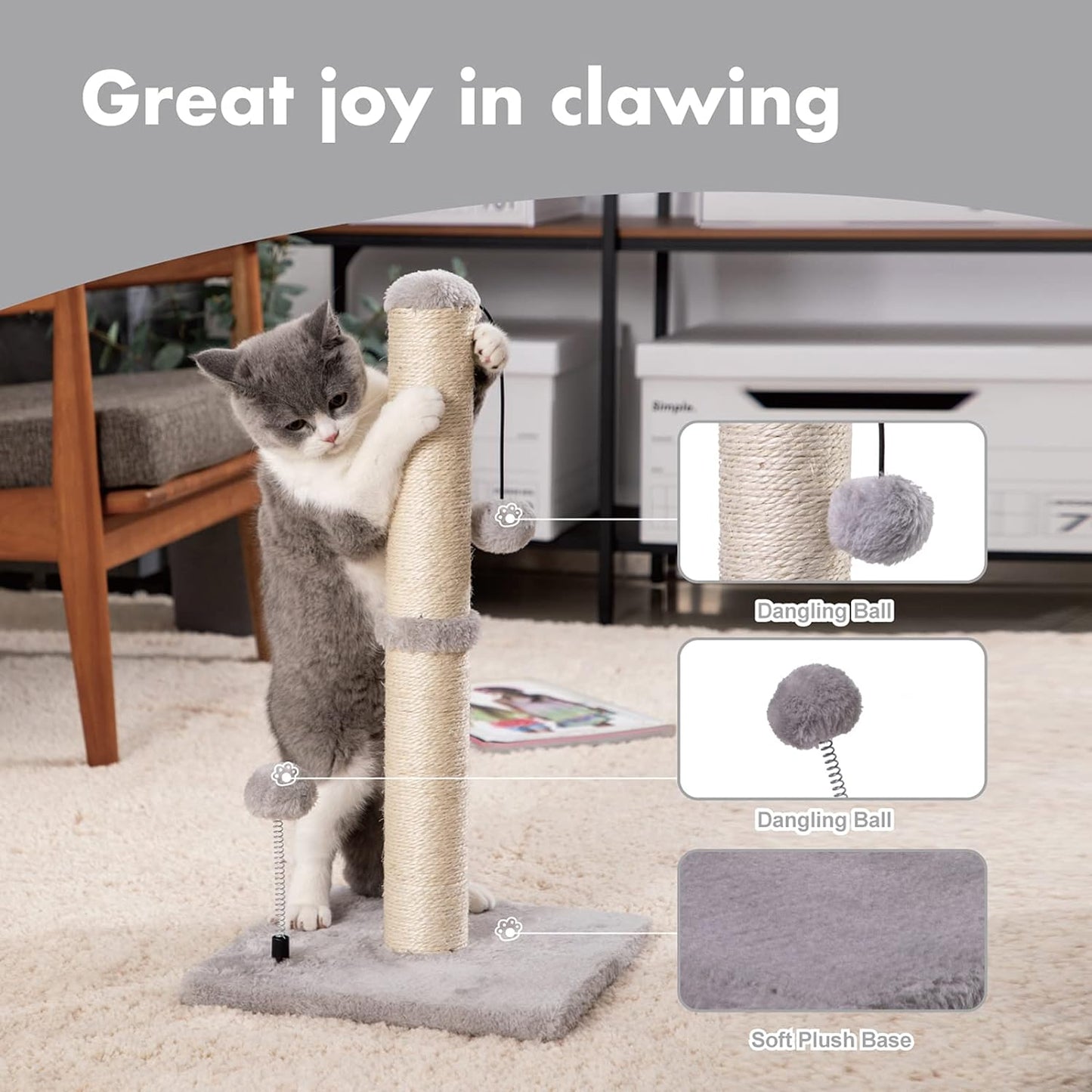 Cat Scratching Post Premium Basics Kitten Scratcher Sisal Scratch Posts With