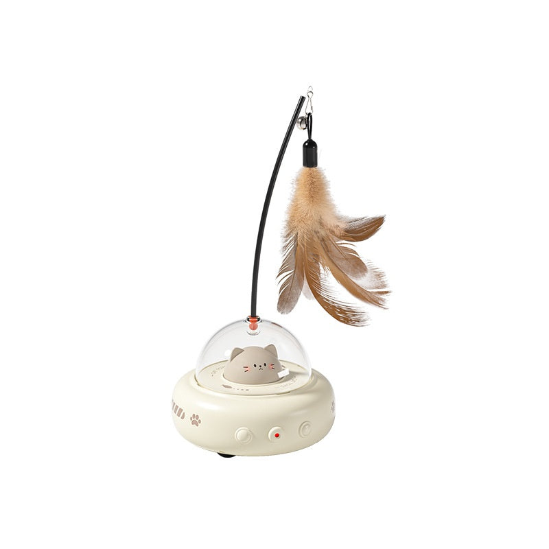 Smart Teaser Cat Toy Electric UFO Stick With Bell Training Pet Toys Replaceable