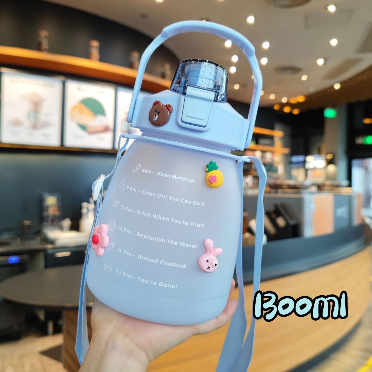 Gradient Big Belly Cup Cute Fat Pot Fitness Outdoor Sports Bottle Straw Student