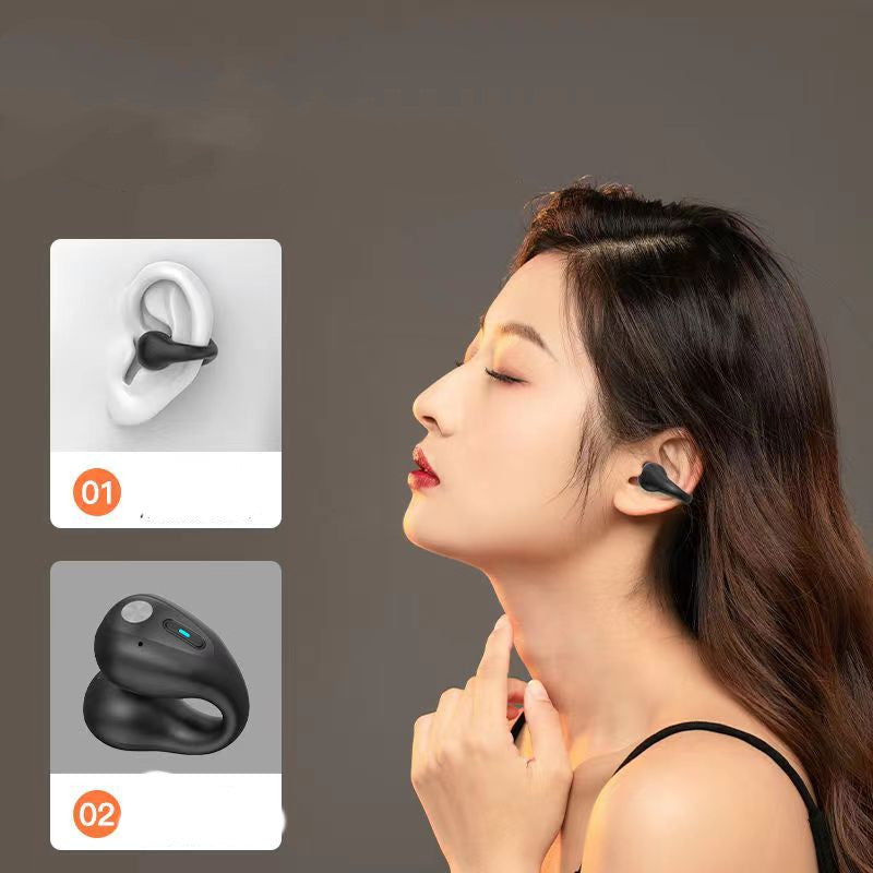 Bone Conduction Headphones TWS Earbuds Ear Clip Bluetooth 5.3 Touch Wireless