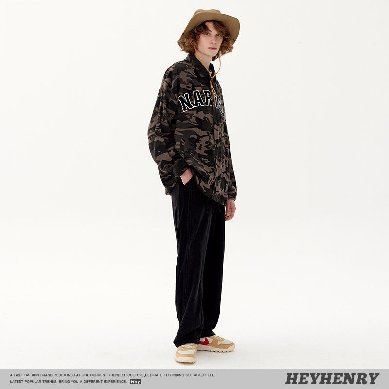 Outdoor Loose American Jacket Autumn Winter Japanese Couple Bf Drawstring Coat