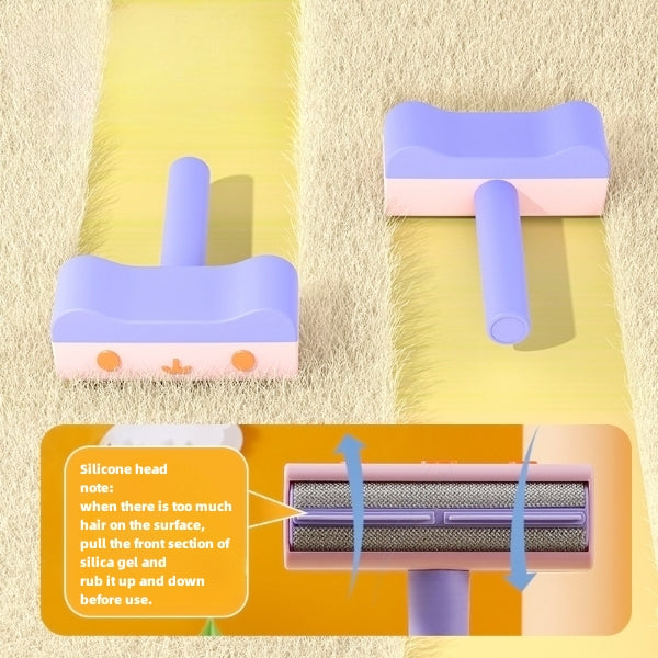 Pet Hair Roller Remover Lint Brush 2-Way Dog Cat Comb Tool Convenient Cleaning
