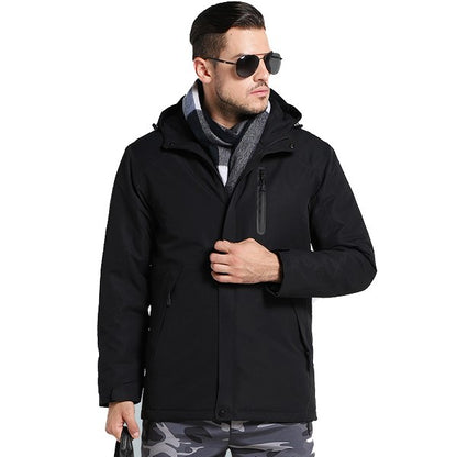 Men Women Winter Thick USB Heating Cotton Jacket Outdoor Waterproof Windbreaker