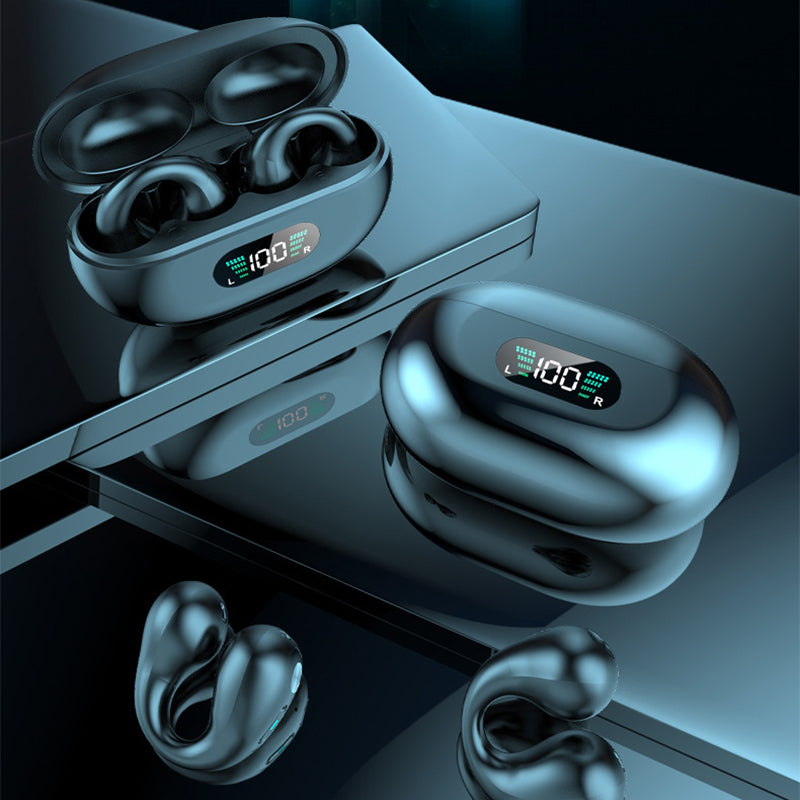 Bone Conduction Headphones TWS Earbuds Ear Clip Bluetooth 5.3 Touch Wireless