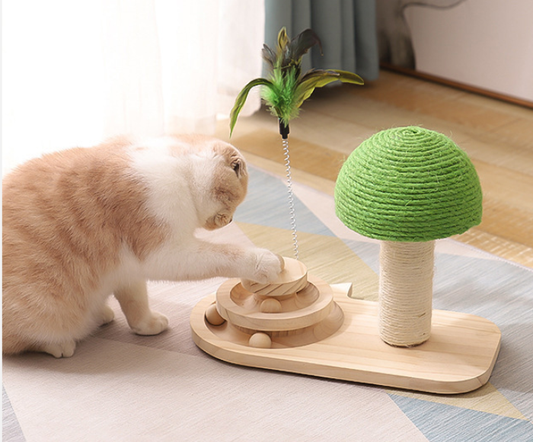 Pet Cat Tree Toys Scratch Post Furniture Scratching Cats Claw Scratcher Double