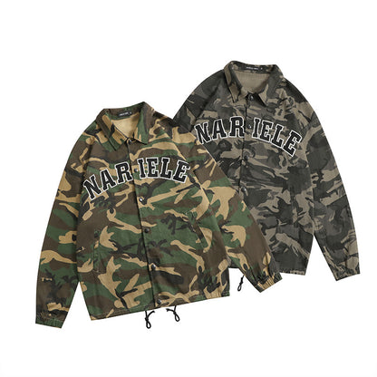 Outdoor Loose American Jacket Autumn Winter Japanese Couple Bf Drawstring Coat
