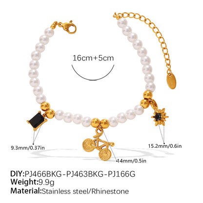 Luxury-lite Versatile DIY Pendant Bracelet Necklace With White Beads. Made Of St