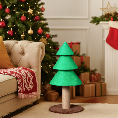 31.5in Christmas Tree Cat Scratcher, Scratching Post For Indoor Cats, Large