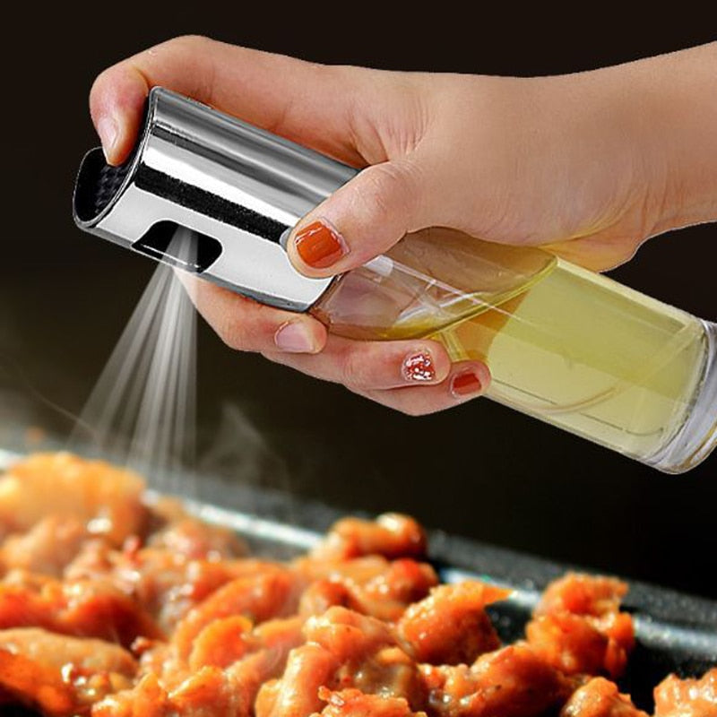 BBQ Healthy Kitchen Cooking Oil Vinegar Spray Bottle Push Type BottlePump Tank