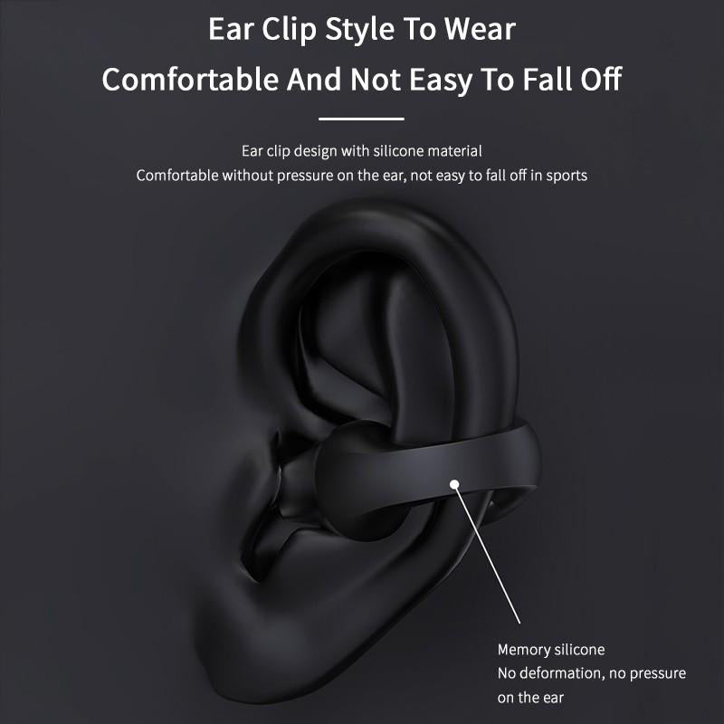 Ear Clip Bone Conduction Headphone Bluetooth-compatible 5.2 HIFI Wireless