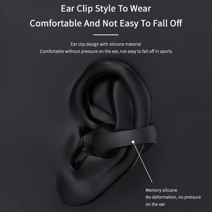 Ear Clip Bone Conduction Headphone Bluetooth-compatible 5.2 HIFI Wireless